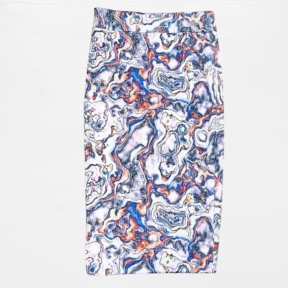 SOLD mermaidcore watercolor pencil skirt leith size large - Picture 2 of 7